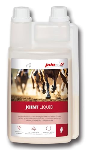 JuloVet Joint Liquid | 1 l | Ergänzungsfuttermittel für Pferde | Kann Sehnen, Gelenke und die Knorpelbildung durch hochwertige Öle und Wirkstoffe wie Glucosamin unterstützen von JuloVet