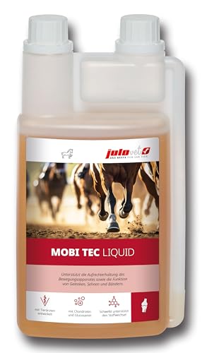 JuloVet Mobi Tec Liquid | 1 l | Flüssiges Ergänzungsfuttermittel für Pferde | Zur Unterstützung des Bewegungsapparates sowie die Funktion von Gelenken, Sehnen und Bändern von JuloVet