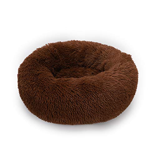 Jun Jiale Hundebett / Katzenbett, bequem, Donut-Design, rund, rutschfest, Kunstfell, sehr weich, waschbar, für Hunde und Katzen, 70 x 70 cm von Jun Jiale