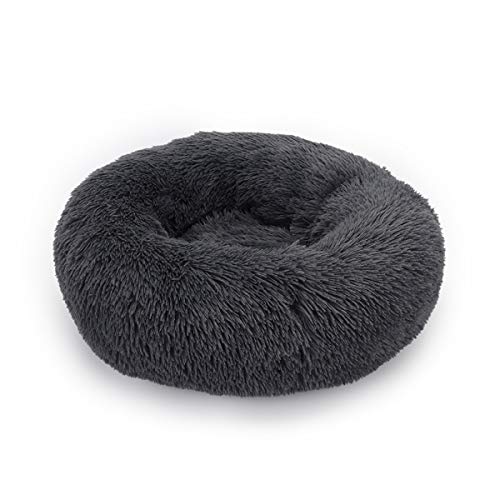 Jun Jiale Hundebett / Katzenbett, bequem, Donut-Design, rund, rutschfest, Kunstfell, sehr weich, waschbar, für Hunde und Katzen, 70 x 70 cm von Jun Jiale