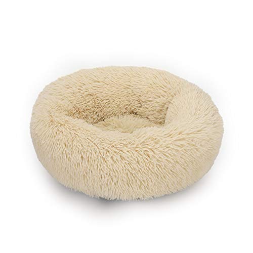 Jun Jiale Hundebett / Katzenbett, bequem, Donut-Design, rund, rutschfest, Kunstfell, sehr weich, waschbar, für Hunde und Katzen, 70 x 70 cm von Jun Jiale