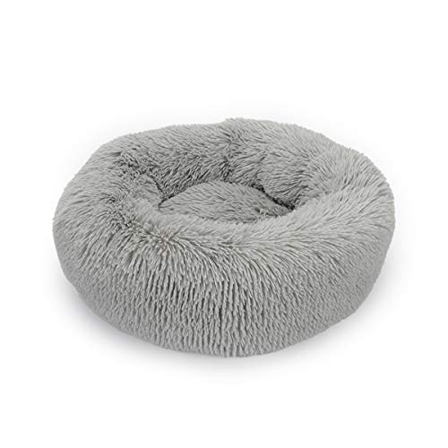 Jun Jiale Hundebett / Katzenbett, bequem, Donut-Design, rund, rutschfest, Kunstfell, sehr weich, waschbar, für Hunde und Katzen, 70 x 70 cm von Jun Jiale