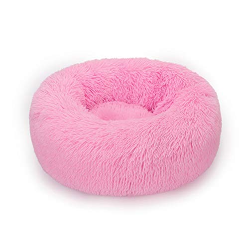 Jun Jiale Hundebett / Katzenbett, bequem, Donut-Design, rund, rutschfest, Kunstfell, sehr weich, waschbar, für Hunde und Katzen, 70 x 70 cm von Jun Jiale