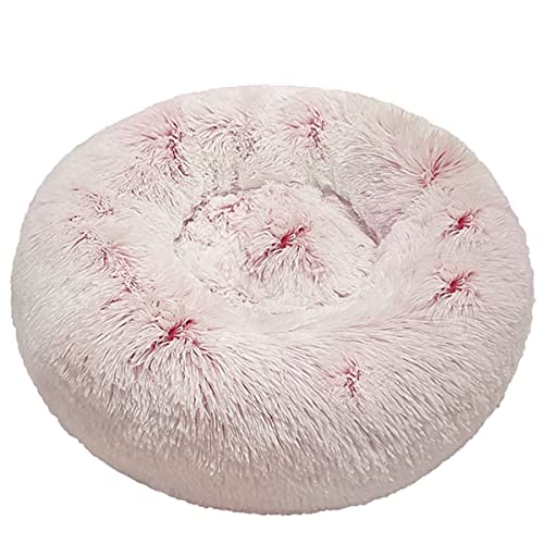 JunJiale Beruhigende Hundebetten, Donut-Hundebett für kleine Hunde, bequemes Kuschel-Hundebett und Katzenbett aus Kunstfell, waschbares Hundebett, Durchmesser 109 cm von JunJiale