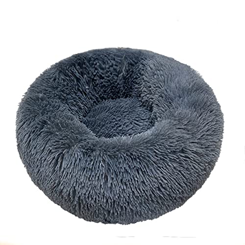 JunJiale Beruhigende Hundebetten, Donut-Hundebett für kleine Hunde, bequemes Kuschel-Hundebett und Katzenbett aus Kunstfell, waschbares Hundebett, Durchmesser 109 cm von JunJiale