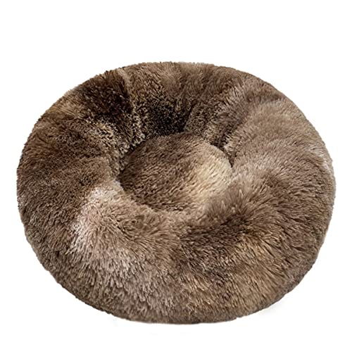 JunJiale Beruhigende Hundebetten, Donut-Hundebett für kleine Hunde, bequemes Kuschel-Hundebett und Katzenbett aus Kunstfell, waschbares Hundebett, Durchmesser 119 cm von JunJiale