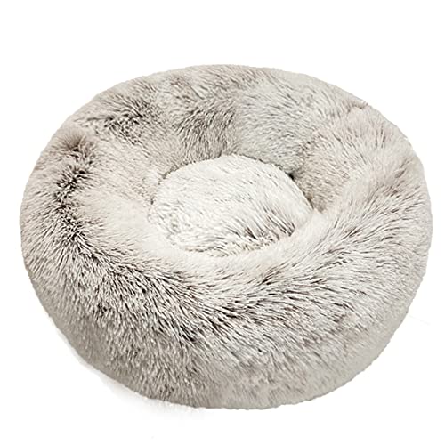 JunJiale Beruhigende Hundebetten, Donut-Hundebett für kleine Hunde, bequemes Kuschel-Hundebett und Katzenbett aus Kunstfell, waschbares Hundebett, Durchmesser 40,6 cm von JunJiale