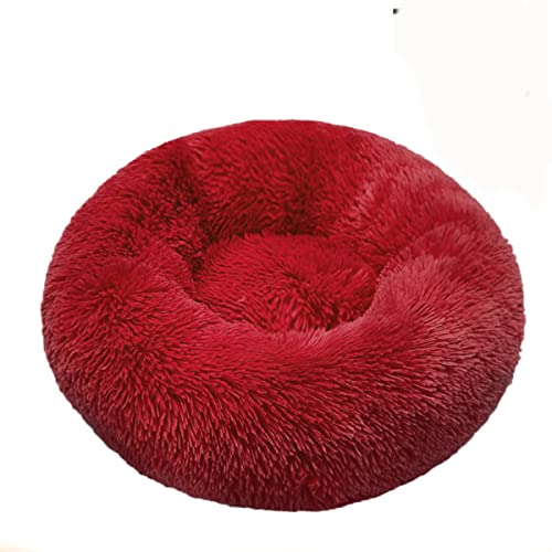 JunJiale Beruhigende Hundebetten, Donut-Hundebett für kleine Hunde, bequemes Kuschel-Hundebett und Katzenbett aus Kunstfell, waschbares Hundebett, Durchmesser 40,6 cm von JunJiale