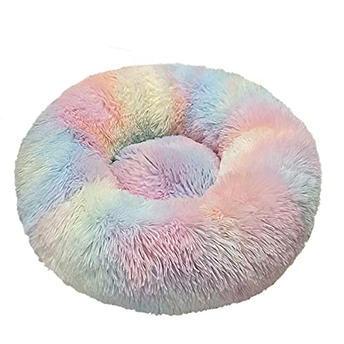 JunJiale Beruhigende Hundebetten, Donut-Hundebett für kleine Hunde, bequemes Kuschel-Hundebett und Katzenbett aus Kunstfell, waschbares Hundebett, Durchmesser 40,6 cm von JunJiale