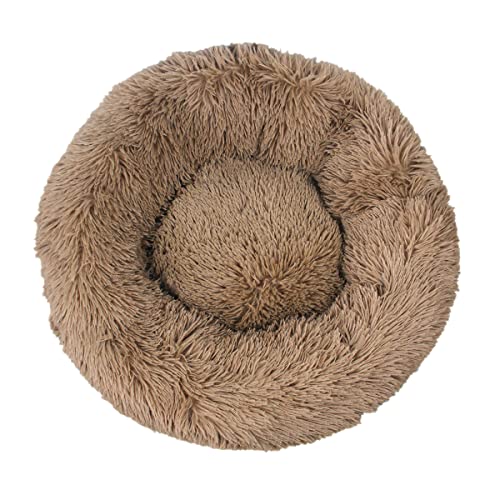 JunJiale Beruhigendes Hundebett für kleine Hunde – Donut, waschbar, kleines Haustierbett, Anti-Angst, rund, flauschig, Plüsch, Kunststoff, großes Katzenbett, Durchmesser 110 cm von JunJiale