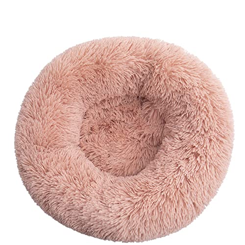 JunJiale Beruhigendes Hundebett für kleine Hunde – Donut, waschbar, kleines Haustierbett, Anti-Angst, rund, flauschig, Plüsch, Kunststoff, großes Katzenbett, Durchmesser 70 cm von JunJiale