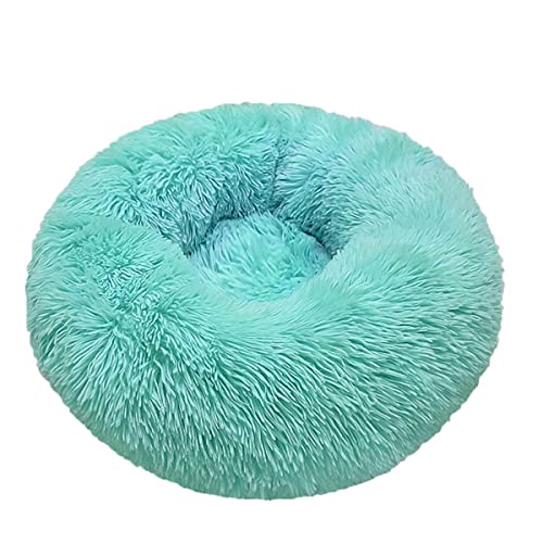 JunJiale Beruhigendes Hundebett und Katzenbett, Anti-Angst-Donut-Hunde-Kuschelbett, flauschiges Kunstplüsch-Hunde- und Katzenbett für kleine, mittelgroße Hunde und Katzen, Durchmesser 40,6 cm von JunJiale