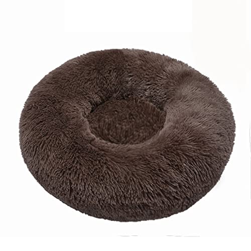 JunJiale Beruhigendes Hundebett und Katzenbett, Anti-Angst-Donut-Hunde-Kuschelbett, flauschiges Kunstplüsch-Hunde- und Katzenbett für kleine, mittelgroße Hunde und Katzen, Durchmesser 40,6 cm von JunJiale