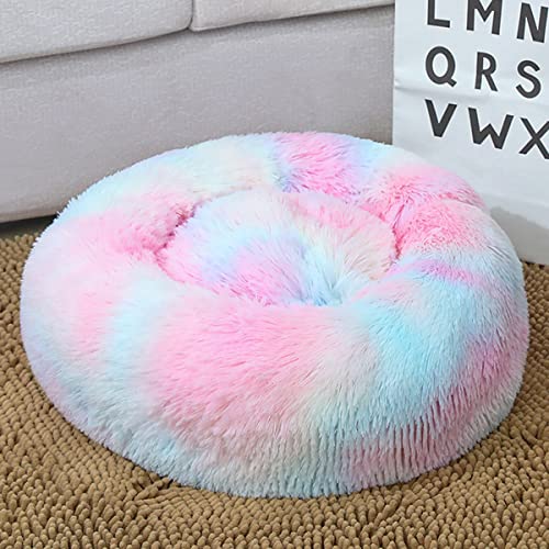 JunJiale Beruhigendes Hundebett und Katzenbett, Anti-Angst-Donut-Hundebett, wärmend, gemütlich, weich, rundes Bett, für kleine, mittelgroße Hunde und Katzen, 109 cm von JunJiale