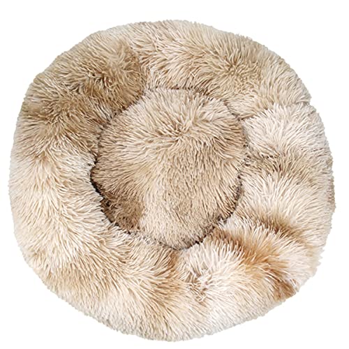 JunJiale Calming Dogs Hundebett, Anti-Angst, maschinenwaschbar, flauschig, luxuriös, rutschfest, wasserdicht, wärmend, gemütlich, weich, rund, Durchmesser 40 cm von JunJiale