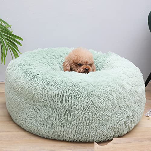 JunJiale Hundebett, Katzenbett, beruhigendes Bett, Kunstkissen, Haustier-Donut-Kuschelbett, rundes Plüschbett für große, mittelgroße und kleine Hunde und Katzen, 40,6 cm von JunJiale