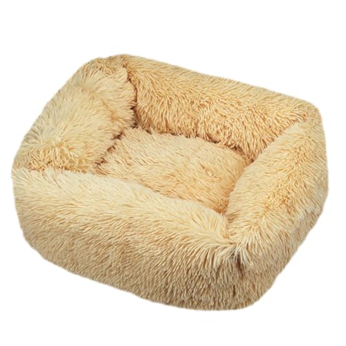 JunJiale Katzenbett, Hundebett für Hunde, waschbares Hundesofa, stützendes Schaumstoff-Haustierbett, wasserdichtes Futter und rutschfeste Unterseite, rechteckig, 45,7 x 35,6 cm, Aprikosenfarbe von JunJiale