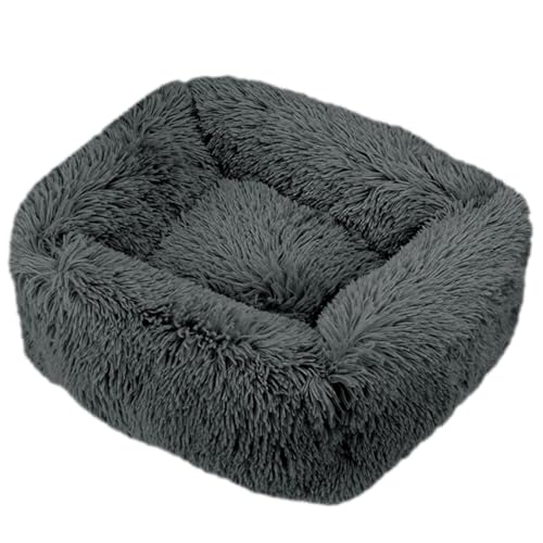 JunJiale Katzenbett, Hundebett für Hunde, waschbares Hundesofa, stützendes Schaumstoffbett, wasserdichtes Futter und rutschfeste Unterseite, rechteckig, 45,7 x 35,6 cm, Dunkelgrau von JunJiale