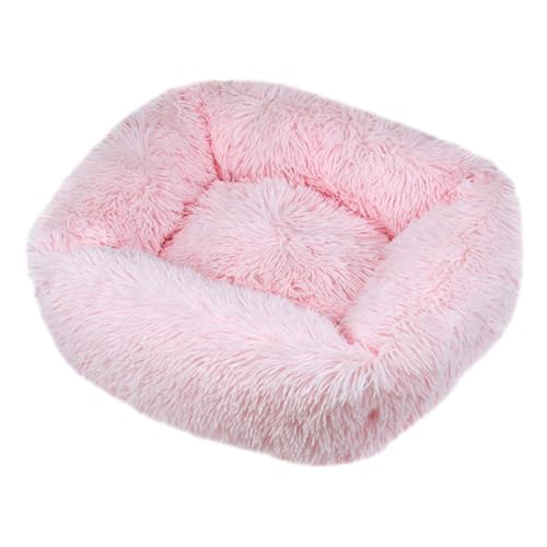 JunJiale Katzenbett, Hundebett für Hunde, waschbares Hundesofa, stützendes Schaumstoffbett, wasserdichtes Futter und rutschfeste Unterseite, rechteckig, 45,7 x 35,6 cm, Hellrosa von JunJiale