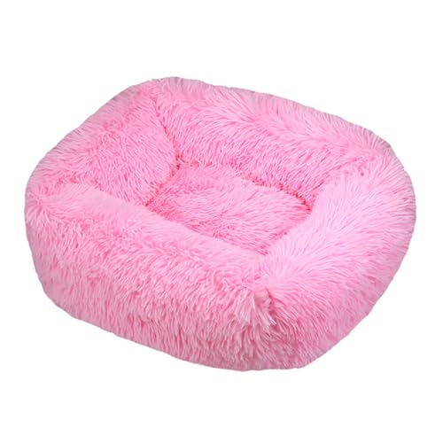 JunJiale Katzenbett, Hundebett für Hunde, waschbares Hundesofa, stützendes Schaumstoffbett, wasserdichtes Futter und rutschfeste Unterseite, rechteckig, 45,7 x 35,6 cm, Hellrosa von JunJiale