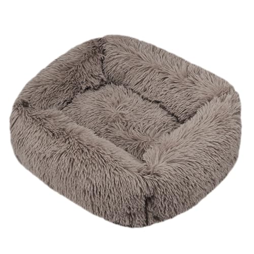 JunJiale Katzenbett, Hundebett für Hunde, waschbares Hundesofa, stützendes Schaumstoffbett, wasserdichtes Futter und rutschfeste Unterseite, rechteckig, 45,7 x 35,6 cm, Reisbraun von JunJiale