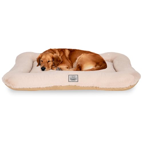 Jungolica Pet Products Sally Hundebett (Hellbeige und Beige, Größe XL 95 x 115 cm) von Jungolica Pet Products