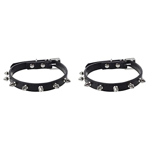 Junguluy 2 x Hundehalsband, Hundehalsband, Gürtel, Halsbänder, schwarz, verstellbar, Größe S von Junguluy