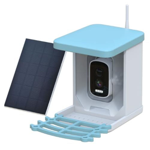 Junguluy Vogelfutter-Videokamera mit Solarpanel, WiFi, Kabellose Außen-Solarkamera, Bewegungserkennung, Vogelbeobachtungskamera von Junguluy