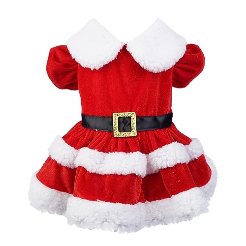 Junhasgood Bulldoggen Zubehör Weihnachten, Feiertage, Party, Weihnachtsmann-Kostüme, Hunde-Neujahrskostüm Hundemantel Winter Bulldogge (Red, XL) von Junhasgood