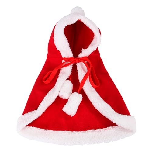 Junhasgood Hunde Und Katzen Zubehör Cosplay-Transformer, Winter, Festliche Katzenkleidung, weich und bequem Hundemantel Rückenlänge 55 cm (Red, S) von Junhasgood