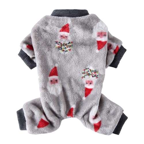 Junhasgood Katzen Kleidung Für Katzen Haustierkleidung, Pyjama, Plüsch-Haustierkleidung, Herbst-Hundepyjama, Bademantel Wasserabweisender Hundemantel (Grey, L) von Junhasgood