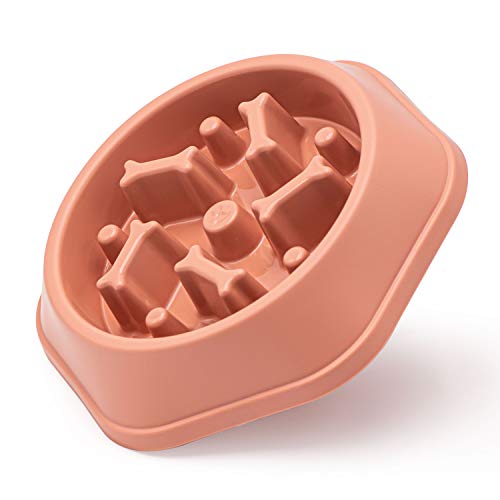 Hundenapf Hund Langsame Feeder Schüsseln Bloat Stop Food Bowl Interaktives Puzzle Gesunde Essschale(Rosa) von Junhonsion