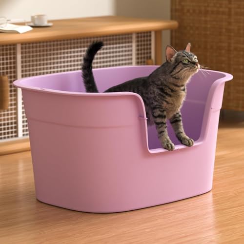 Katzenklo XXL, groß Katzentoilette hoher Rand Design für Kätzchen-Komfort, einfache Reinigung, geräumig für Katzen bis 10 kg,Für große Katzen, Kätzchen, Toilet, XXL Toilette, Cat Litter Box von Junhonsion