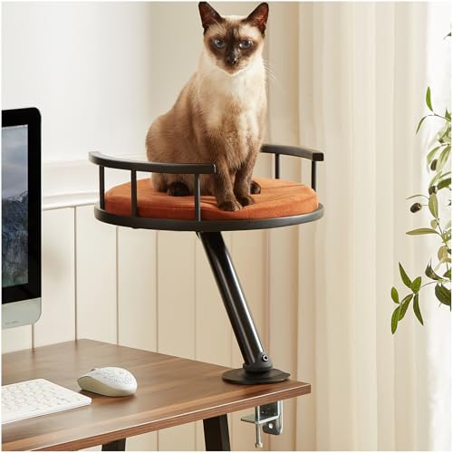 JuoPool Katzenbett für den Schreibtisch, montiertes Katzenbett für Zuhause, Büro, Wohnung, Innenbereich, erhöhtes Katzennest, Zubehör für die Arbeit, Kätzchenmöbelbefestigung, WFH Essential Cat von JuoPool