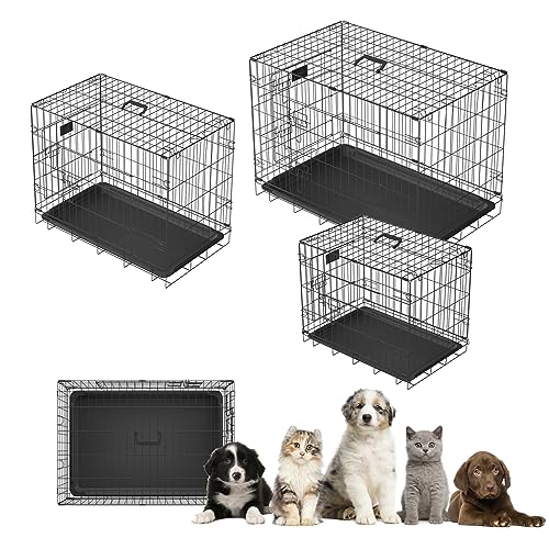 Hundekäfig Hundebox Faltbar Hundetransportbox Hundehütte Hundebox Auto für Hunde, Hundehaus für Zuhause, 2 Türen, Herausnehmbares Tablett, Transportbox Hund Hundekäfig Klappbar 75.5 x 45.5 x 52.5cm von Jupitor