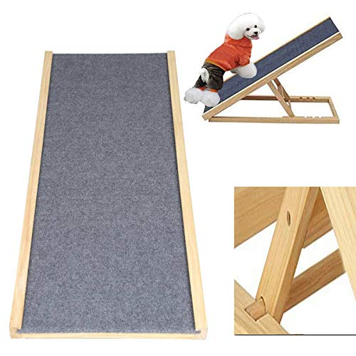 Jupitor Hunderampe Auto Hundeleiter Hundetreppe Hundeautorampe mit Rutschfester Sicherheitsteppich Haustierwelpe 2 stufig verstellbar L70cmxB35cm für Haustiere zusammenklappbares tragbares von Jupitor