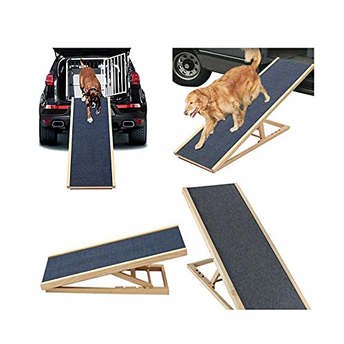 Jupitor Hunderampe Hundeleiter Hundetreppe Hundeautorampe Auto Haustierwelpe 2 stufig verstellbar mit Rutschfester Sicherheitsteppich L70cmxB35cm für Haustiere zusammenklappbares tragbares von Jupitor