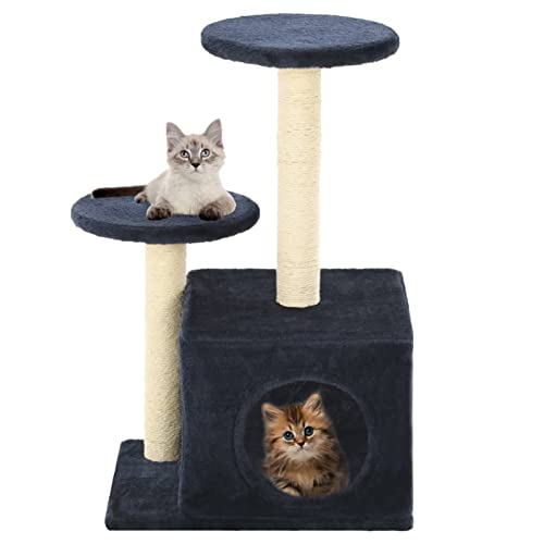 Juroupi Katzen-Kratzbaum Sisal 60 cm Katzenkratzbaum Cat Tree Katzen Kratzbaum Katzen ZubehöR Indoor Dunkelblau von Juroupi