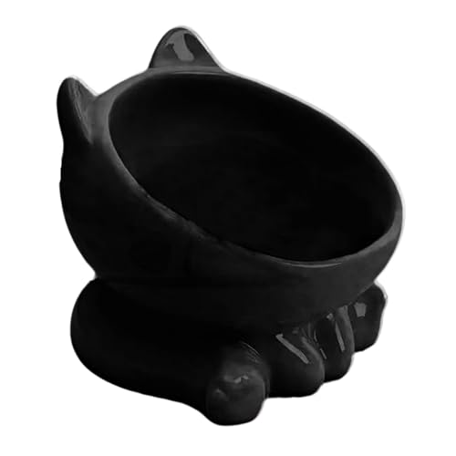 Cat Bowl, Ceramic Elevated Cat Feeder, Raised Cat Dish, Whisker Friendly, Slanted Cat Dish, Anti-Vomiting Tilted Cat Bowl, Neck Protection for Protect Spine, Pet Feeding Accessories von Jvjggag