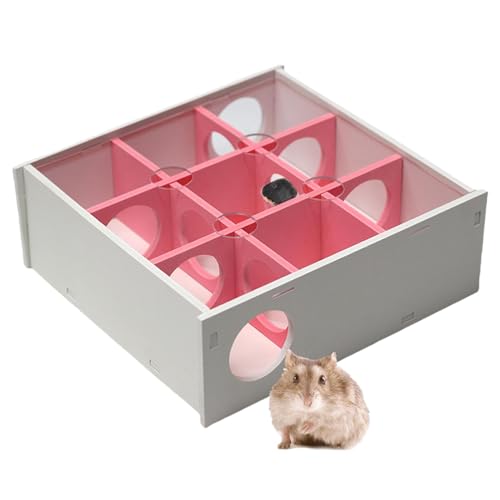 Hamster-Mehrkammer-Versteck | Hamsterhaus-Tunnel | Mehrraum-Hamsterversteck | Haustier-Labyrinth für kleine Tiere zum Tunnelerkunden, praktisches Mehrraum-Verstecken mit 21 x 20 x 7 cm von Jvjggag