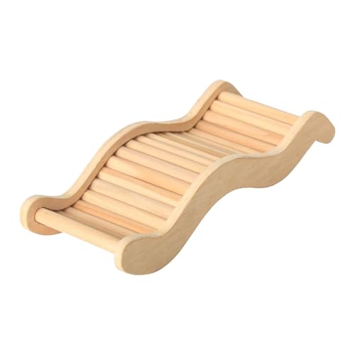 Hamsterrampe, Kletterholzleiter für Hamster, kreative Hamster-Kletterleiter, Kletterspielzeug aus Holz und Brückenkäfig- für Übung, 25 x 10 x 3 cm von Jvjggag