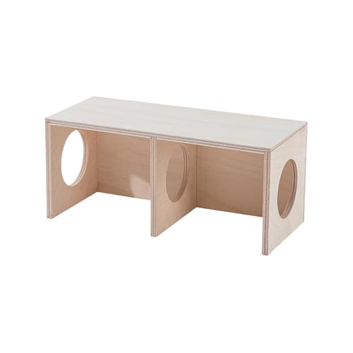 Holz Hamster Versteck Habitat Hamster Holzhaus 2 Kammer Hamster Haus Kleintier Lebensraum Hamsterhaus für Haustiere Multi Room Hamster Labyrinth Indoor Hamster Habitat Hamster Landschaft Ornament W von Jvjggag