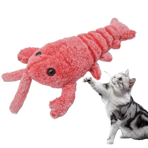 Jvjggag Chargeable Plush Toys, Dog and Cat Interactive Plush Lobster Toy, Electric Lobster Toys Rechargeable Pet Indoor Toy with Removable Catnip Bag for Balcony, Backyard, 36cm/14.17in von Jvjggag