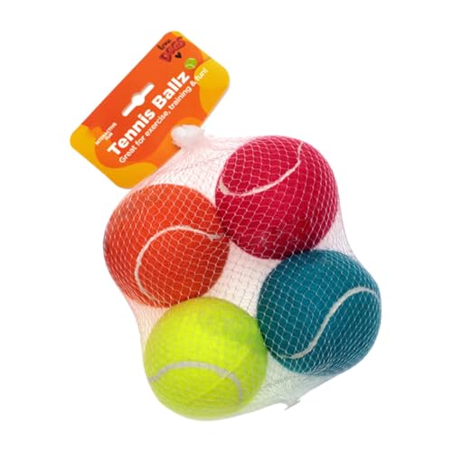 Jvjggag Dog Toy Balls, Dog Balls Teething Toys, Pet Ball for Dogs, 4X Dog Fetch Ball, Tennis Balls for Dogs, Squeaky Dog Ball, Puppy Chew Toys, Interactive Dog Toys, Dog Training Toys, Exercise Balls von Jvjggag