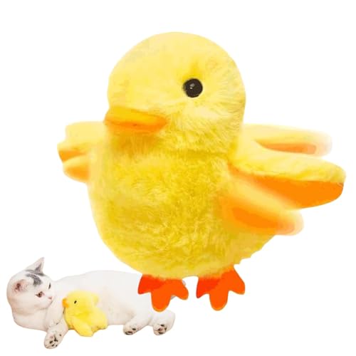 Jvjggag Flapping Wing Duck, Cat Exercise Toys, Touch Activated Squeaking Toy, Catnip Toys, Rechargeable Kitten Plush Toy, Real-Life Sound Cat Toy, Indoor Cat Toy, Plush Duck Toy for Cats von Jvjggag