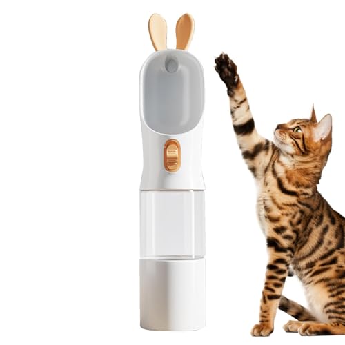 Jvjggag Haustier Trinker, Katze Wasserflasche, Katze Reiseflasche, Welpe Wasserspender mit Futterbehälter, Auslaufsicher Welpe Wasser Trinken Feeder, Haustier Supplies Wasserspender für Outdoor von Jvjggag