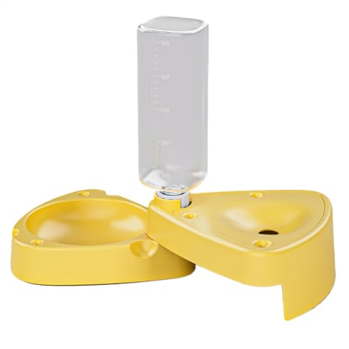 Katzenfutter und Wassernapf, Haustier Futternapf, Pet Waterer, Doppel Hund Katze Näpfe, Automatischer Haustier Feeder mit Bewässerung, Faltbare Auslaufsichere Große Kapazität Schüssel 500ml für Katzen von Jvjggag