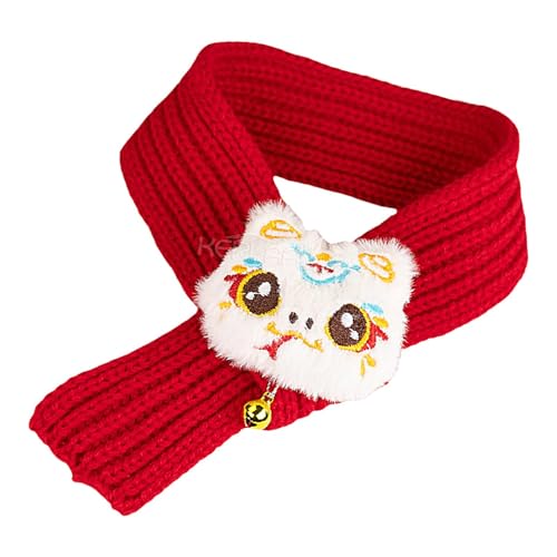 New Year Dog Scarves, Red Warm Scarf, Pet Dog Scarf with Snakehead Design, Holiday Decoration, Knitted Scarves, Pet Accessories for Christmas Chinese New Year Cats Dogs, 17.72x1.97 inches von Jvjggag