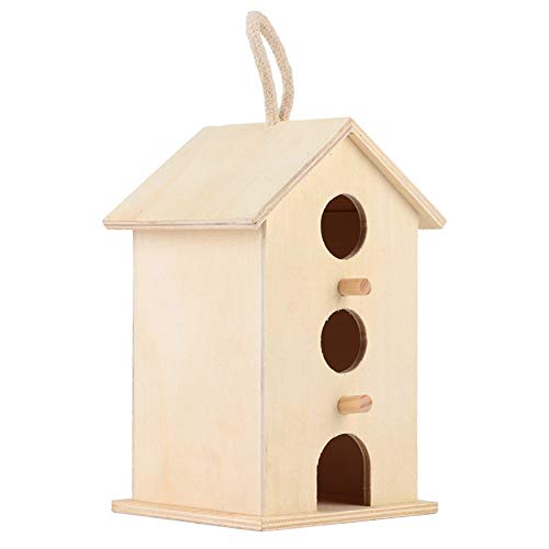 Vogelhaus zum Aufhängen, aus Holz, Nistkasten für den Außenbereich, Nistkasten aus Holz, Vogelnest aus Holz, Nistkasten für Papageien, Nistkasten für Zucht, Ruhebox für Garten, Hof von Jwthee