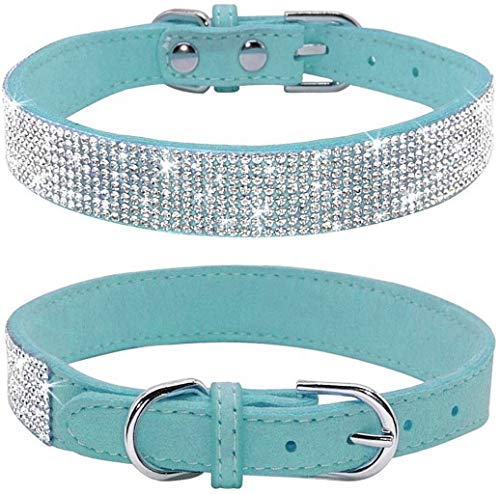 Jxinrong Hundehalsband mit Strasssteinen, glitzernd, weiches Wildleder, für Hunde und Katzen von Jxinrong